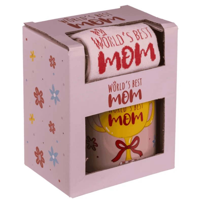 World's Best Mom Geschenkset für Mama - Tasse und Socken