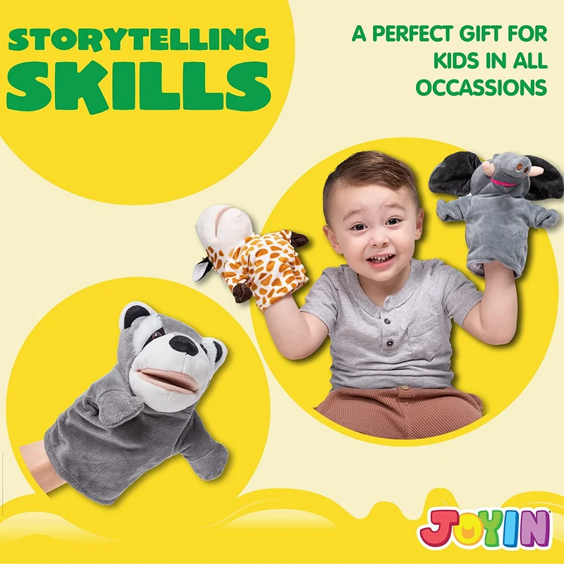 JOYIN - Animal Friends Kids Hand Puppets, 6 Pack