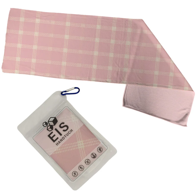 Rosa Karo Eishandtuch für Sommer Wellness