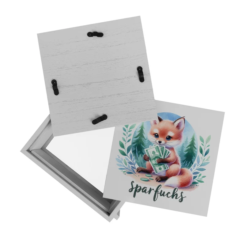Babyfuchs Spardose mit Spruch Sparfuchs