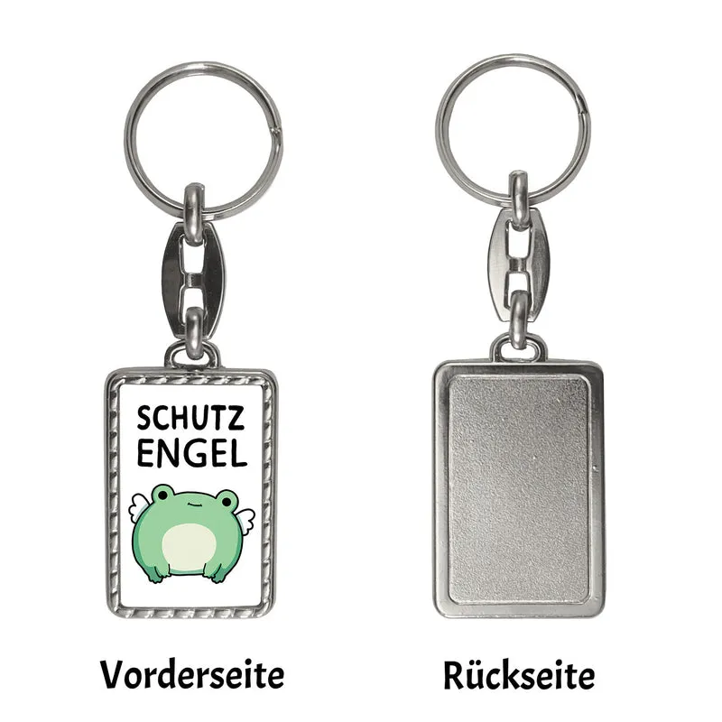 Frosch Schlüsselanhänger mit Spruch Schutzengel