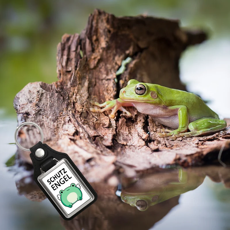 Frosch Schlüsselanhänger mit Spruch Schutzengel