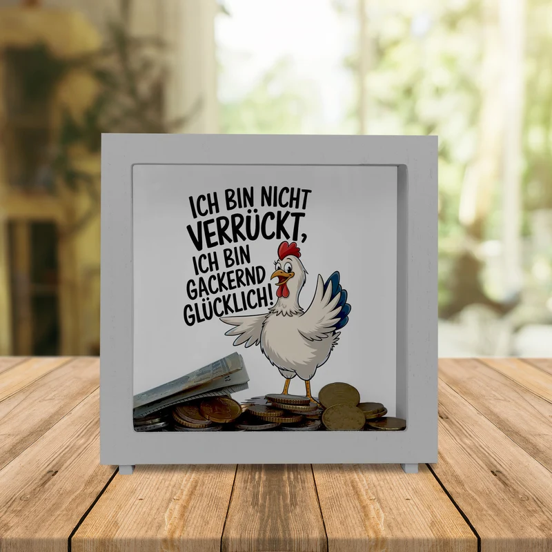 Fröhliches Huhn Gackernd Glücklich Spardose