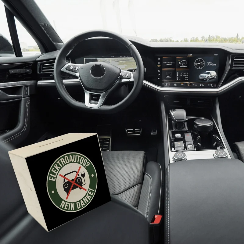Elektroauto Statement Spardose : NEIN DANKE!