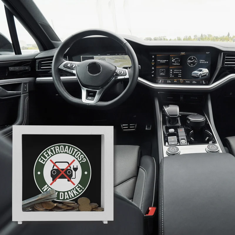 Elektroauto Statement Spardose : NEIN DANKE!
