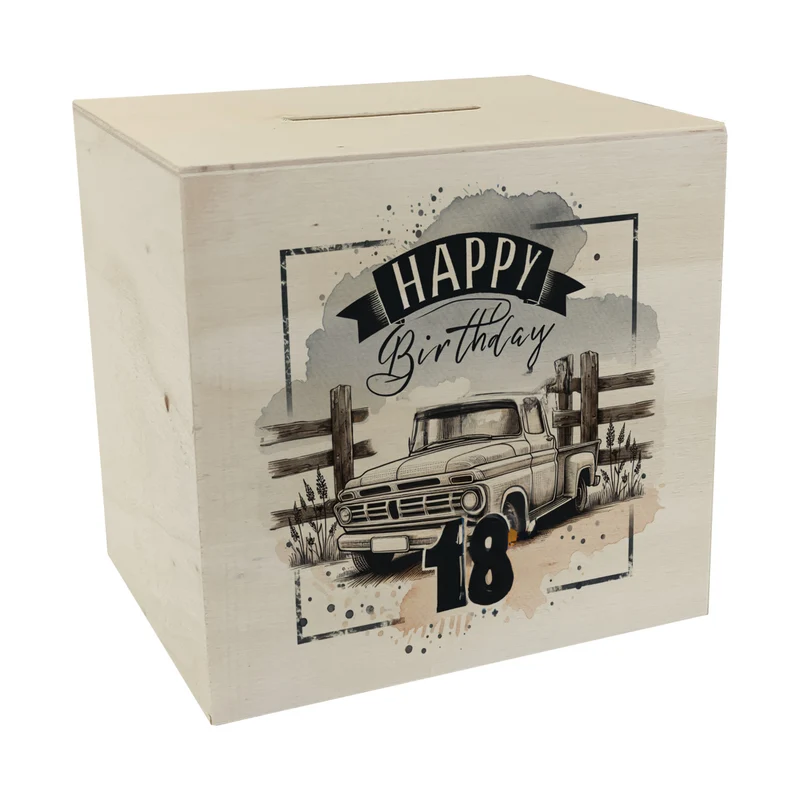 Happy Birthday 18 Auto Spardose