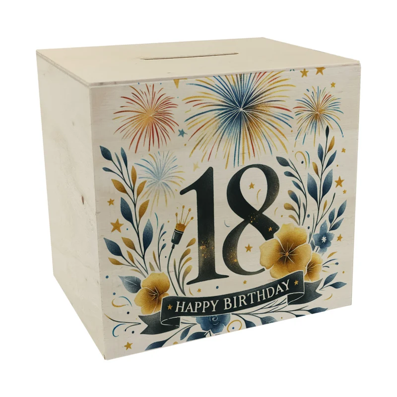 18. Geburtstag Spardose mit Spruch Happy Birthday 18