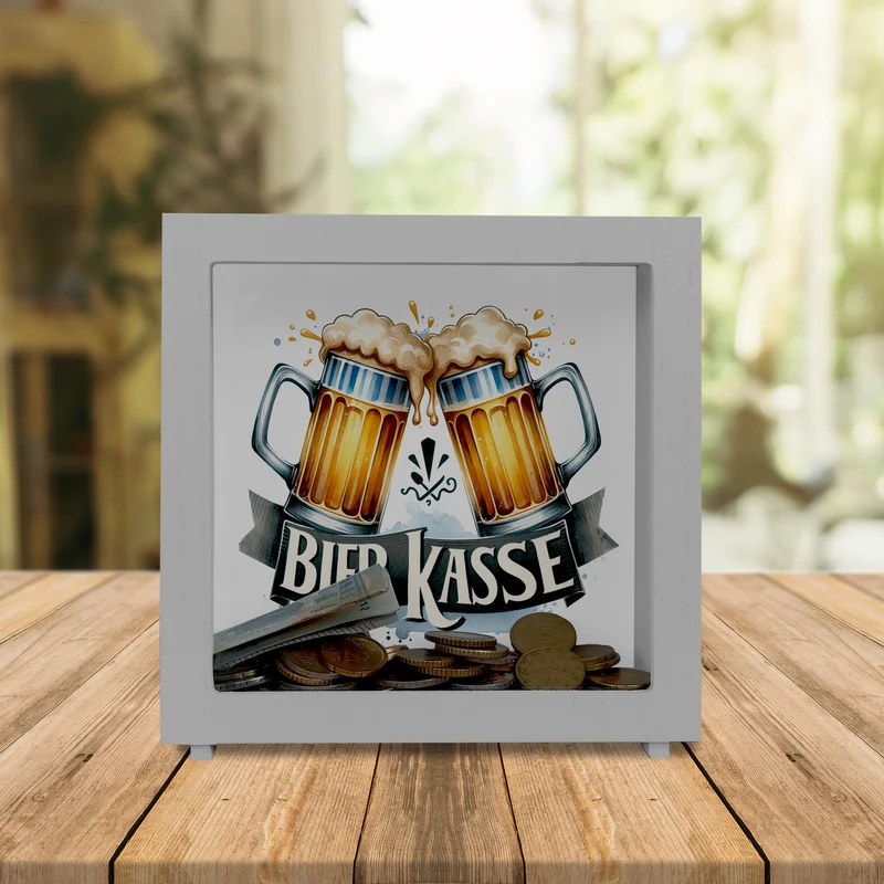 Bier Spardose mit Spruch Bier Kasse