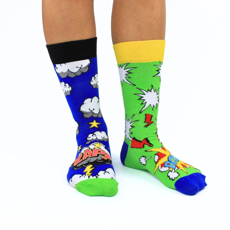 Verrückte Superhelden Comic Oddsocks Socken in 39-46 im 6er Set