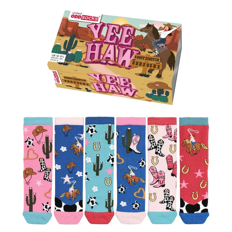Pferde Mädchen Oddsocks Socken in 30,5-38,5 im 6er Set
