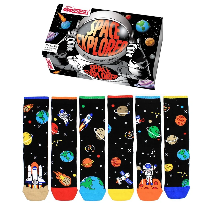 Space Explorer Weltraum Socken in 30,5-38,5 im 6er Set