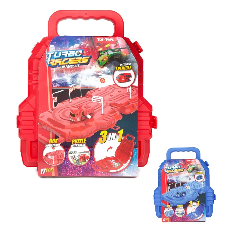 Spielzeug Rennwagen-Set mit Strecke und Zubehör in zufälliger Variante