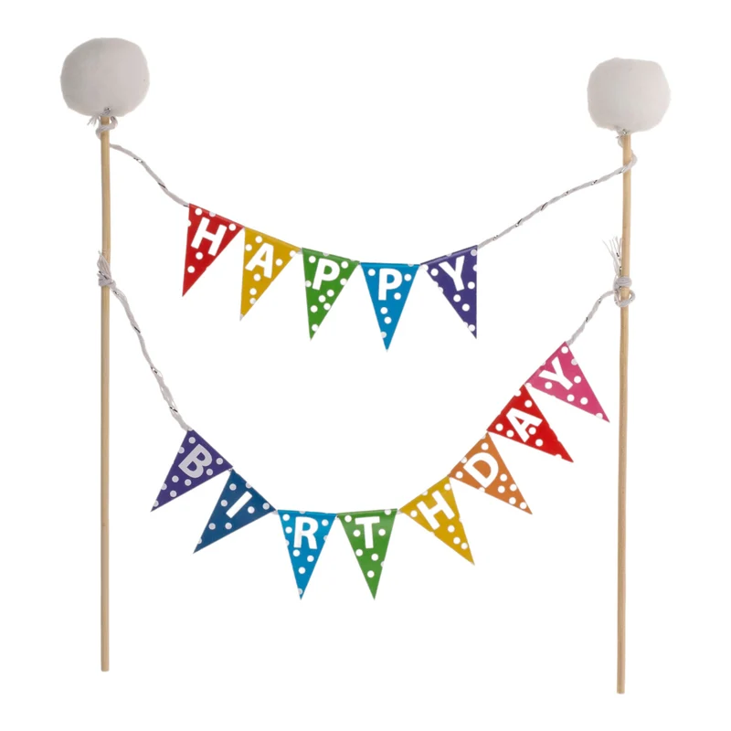 Happy Birthday Kuchendeko Girlanden Geburtstagsdeko in zufälliger Variante