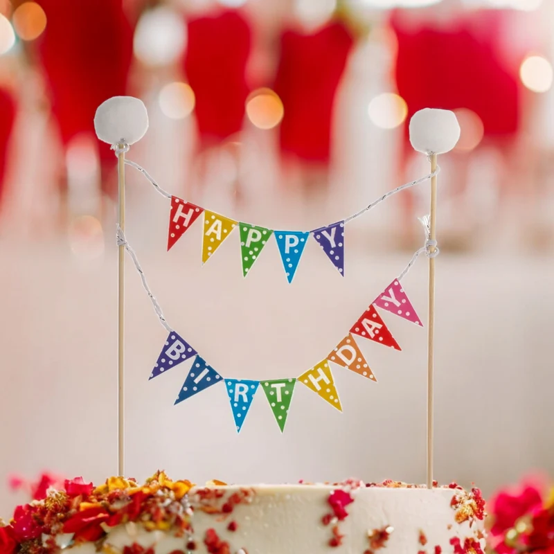 Happy Birthday Kuchendeko Girlanden Geburtstagsdeko in zufälliger Variante
