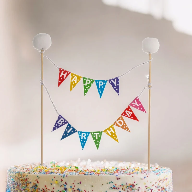 Happy Birthday Kuchendeko Girlanden Geburtstagsdeko in zufälliger Variante