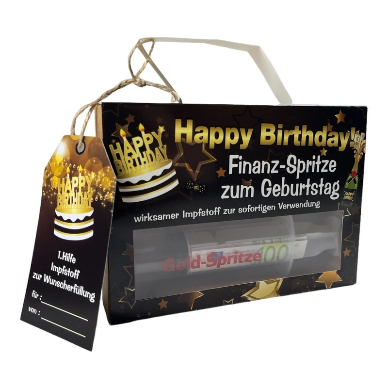 Finanzspritze Geldgeschenk Geld-Spritze mit Geschenkverpackung