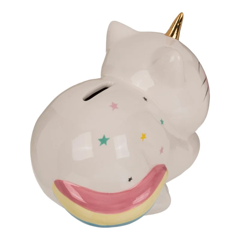 Einhorn-Katze Spardose Einhorn Geschenk für Mädchen Sparschwein aus Keramik