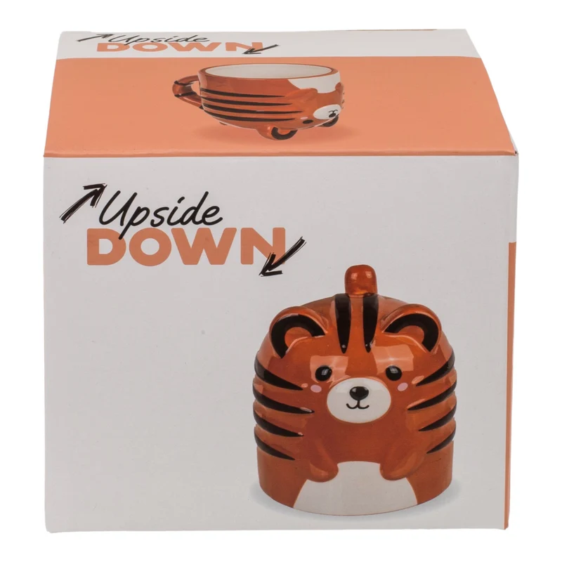 Tiger kopfüber Kaffeebecher Tigertasse aus Keramik