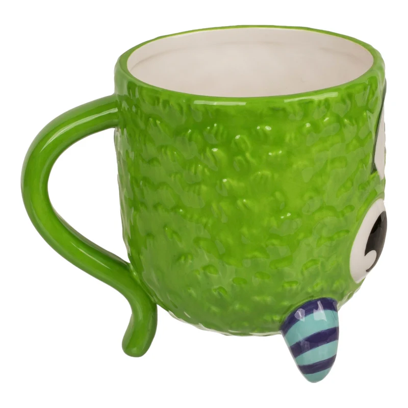 Grünes Monster kopfüber Kaffeebecher Kindertasse aus Keramik