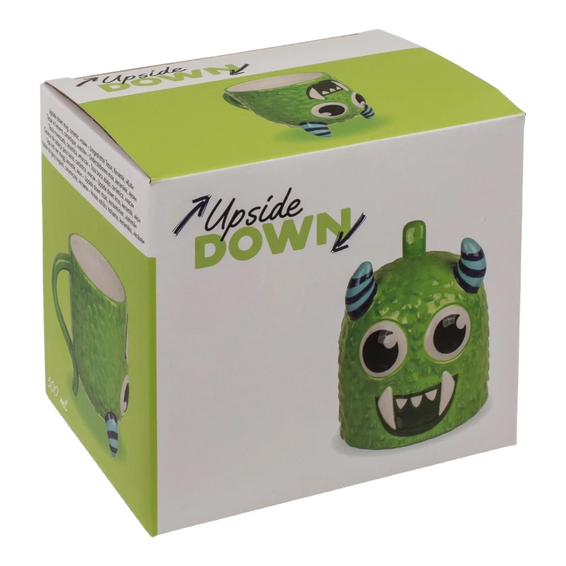 Grünes Monster kopfüber Kaffeebecher Kindertasse aus Keramik
