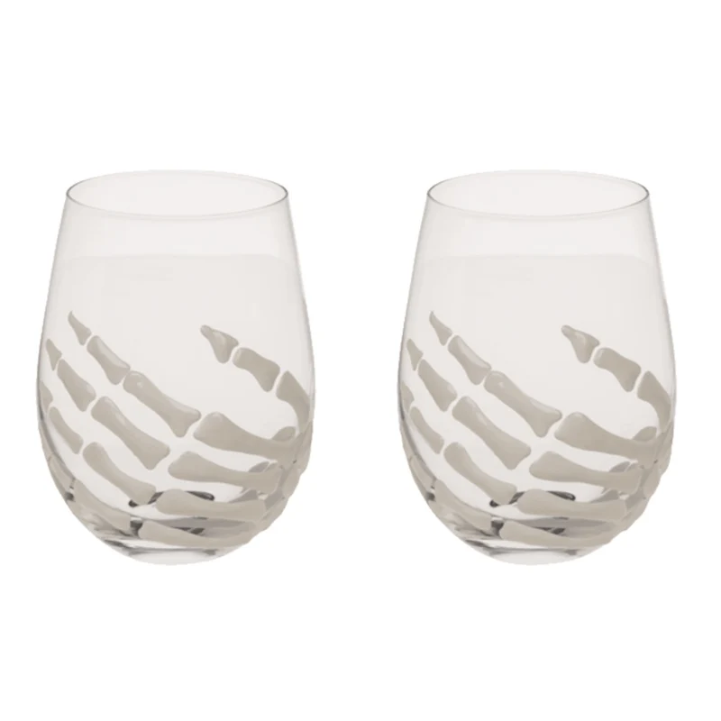 Skelett-Hand Trinkglas im 2er Set Halloween Deko
