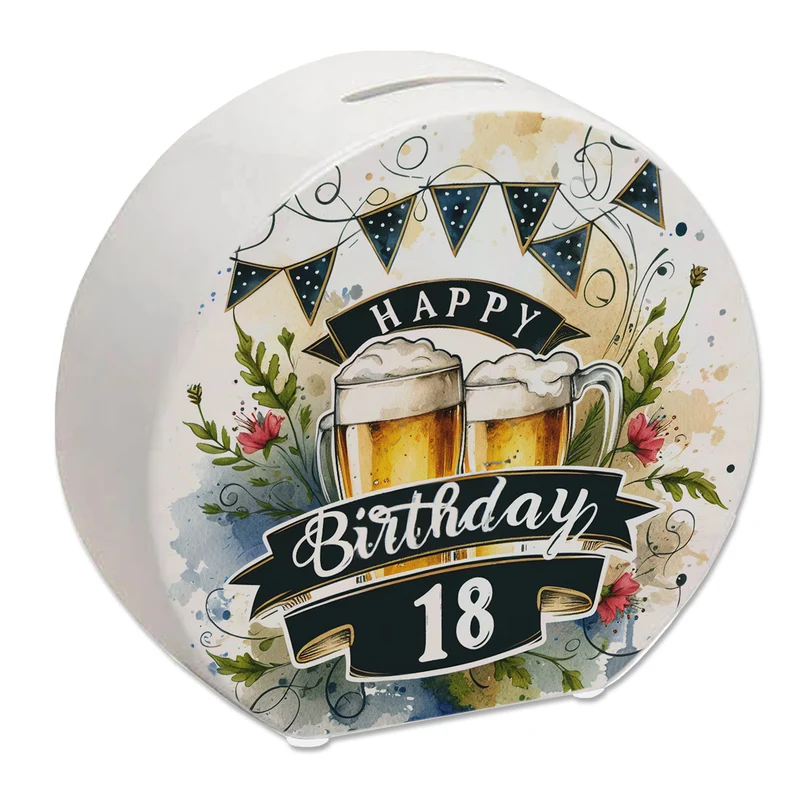 Happy Birthday 18 Bierkrug Spardose
