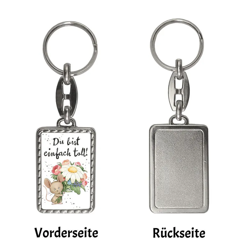 Maus Schlüsselanhänger mit Spruch Du bist einfach toll
