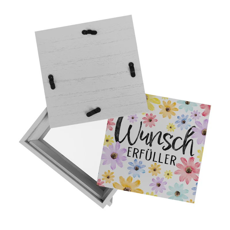 Blumen Spardose mit Spruch Wunscherfüller