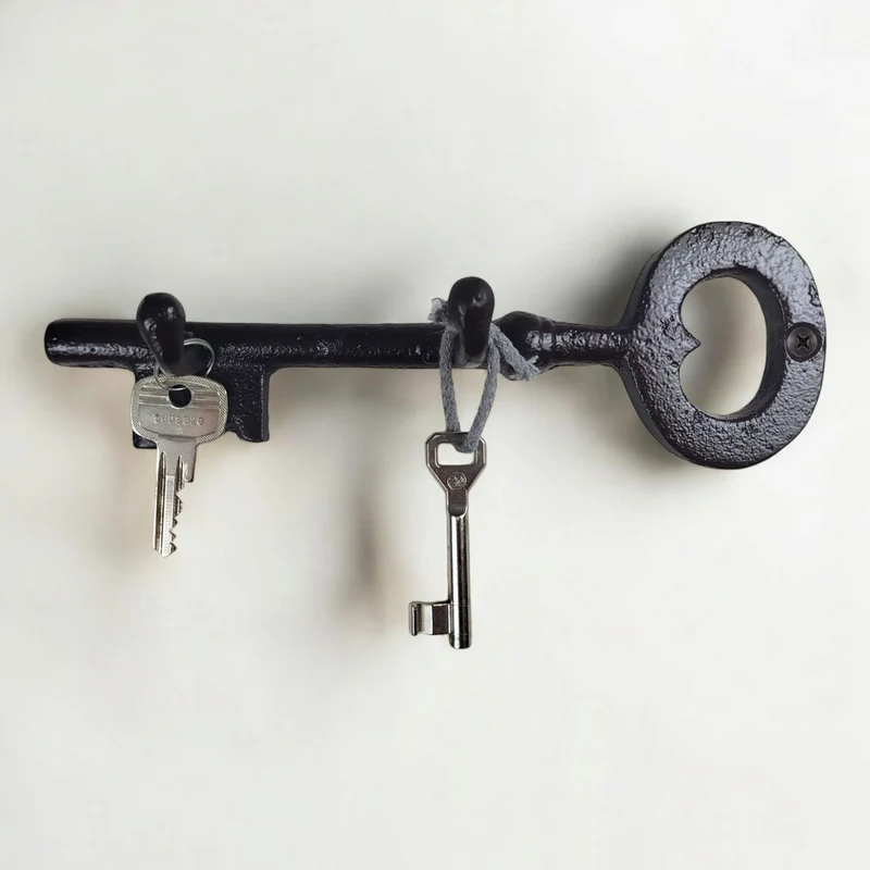 XL Schlüssel Schlüsselhalter aus Metall mit zwei Haken