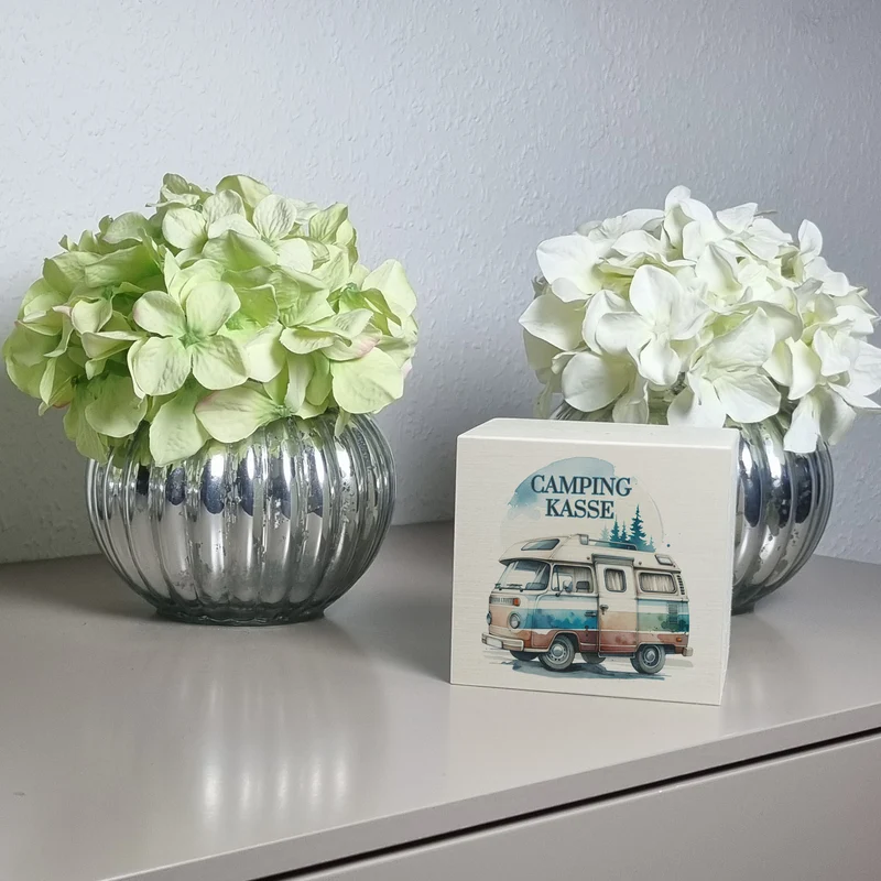 Campingwagen Spardose mit Spruch Campingkasse