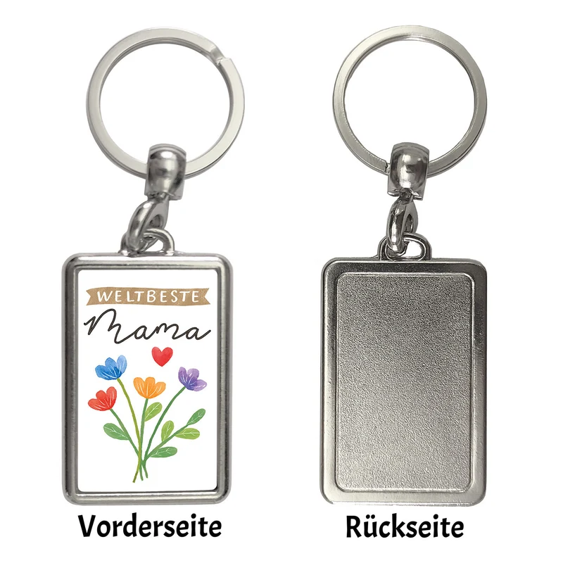 Blumenstrauß Schlüsselanhänger mit Spruch Weltbeste Mama