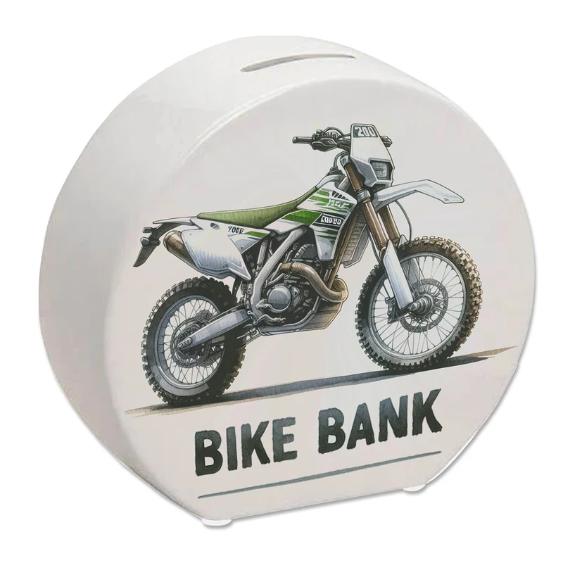 Enduro Motorrad Spardose mit Spruch Bike Bank