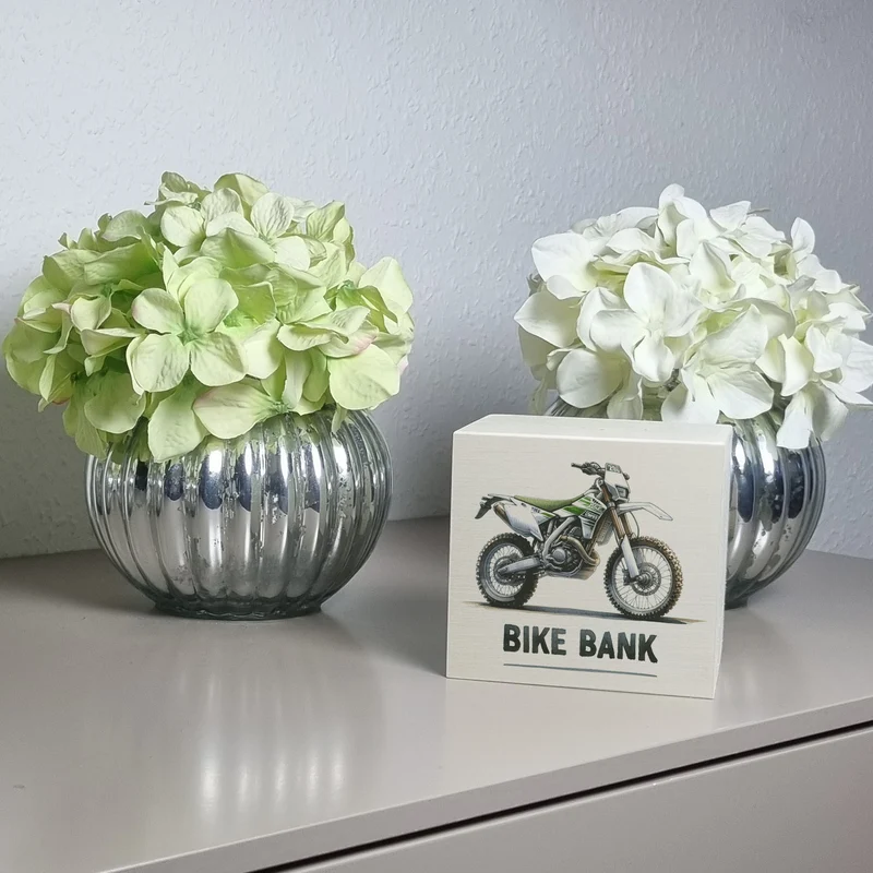 Enduro Motorrad Spardose mit Spruch Bike Bank