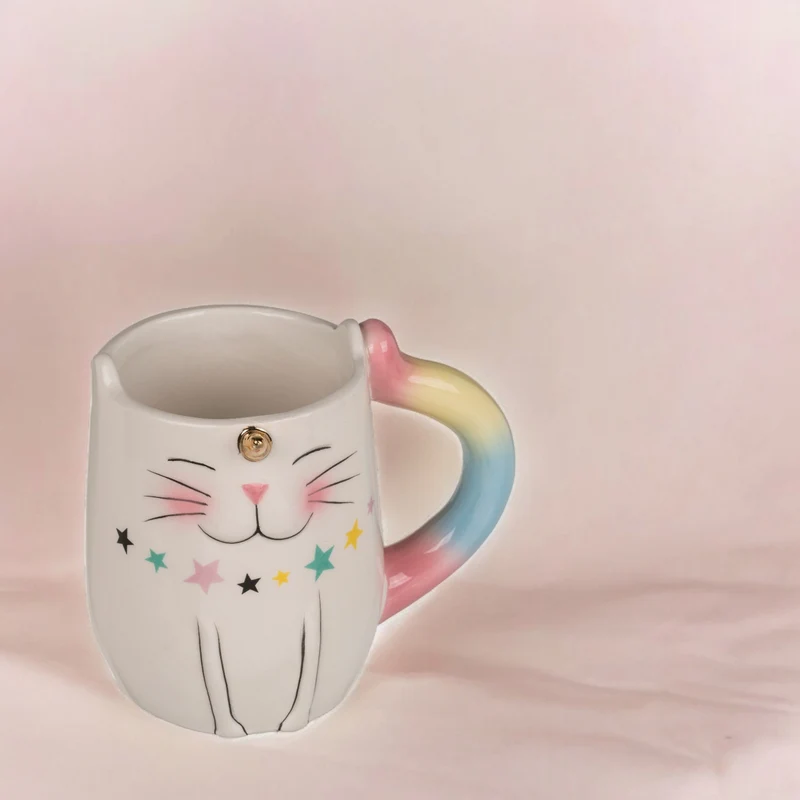 Einhorn-Katze Kaffeebecher Einhorn Geschenke für Mädchen Unicorn Tasse aus Keramik
