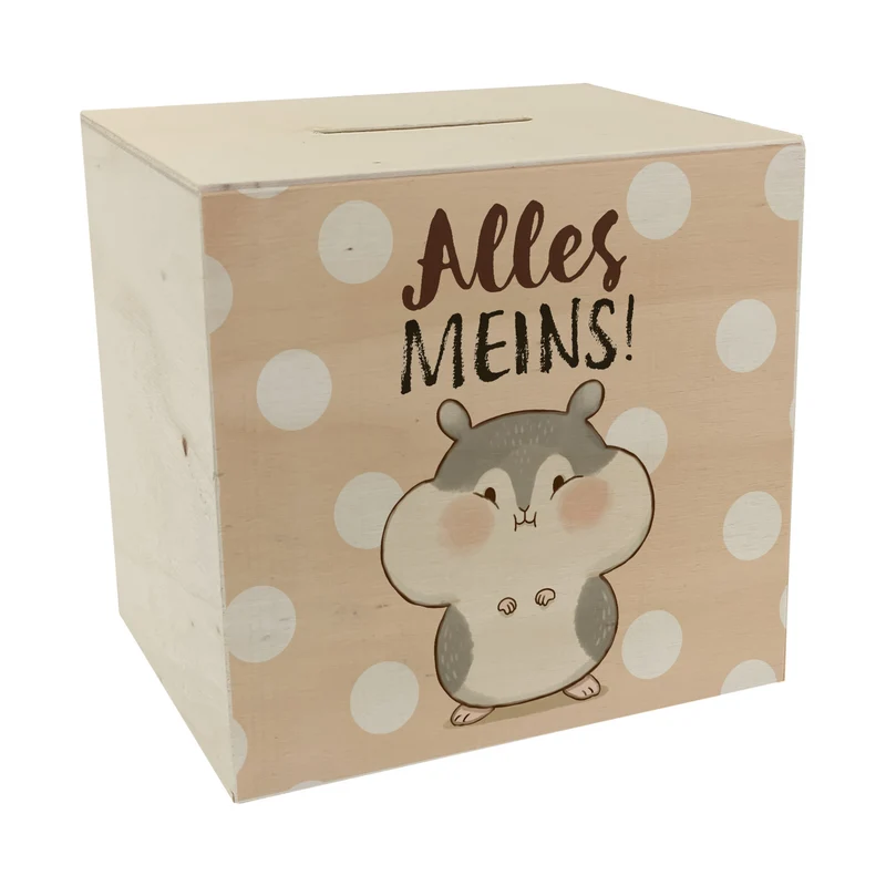 Hamster Spardose mit Spruch Alles meins