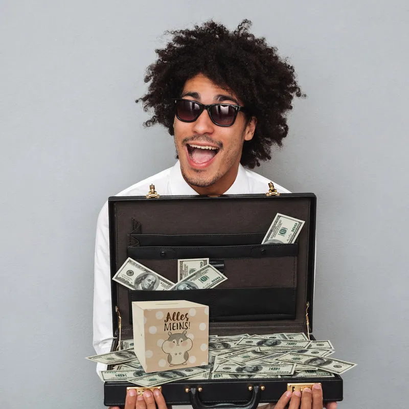 Hamster Spardose mit Spruch Alles meins
