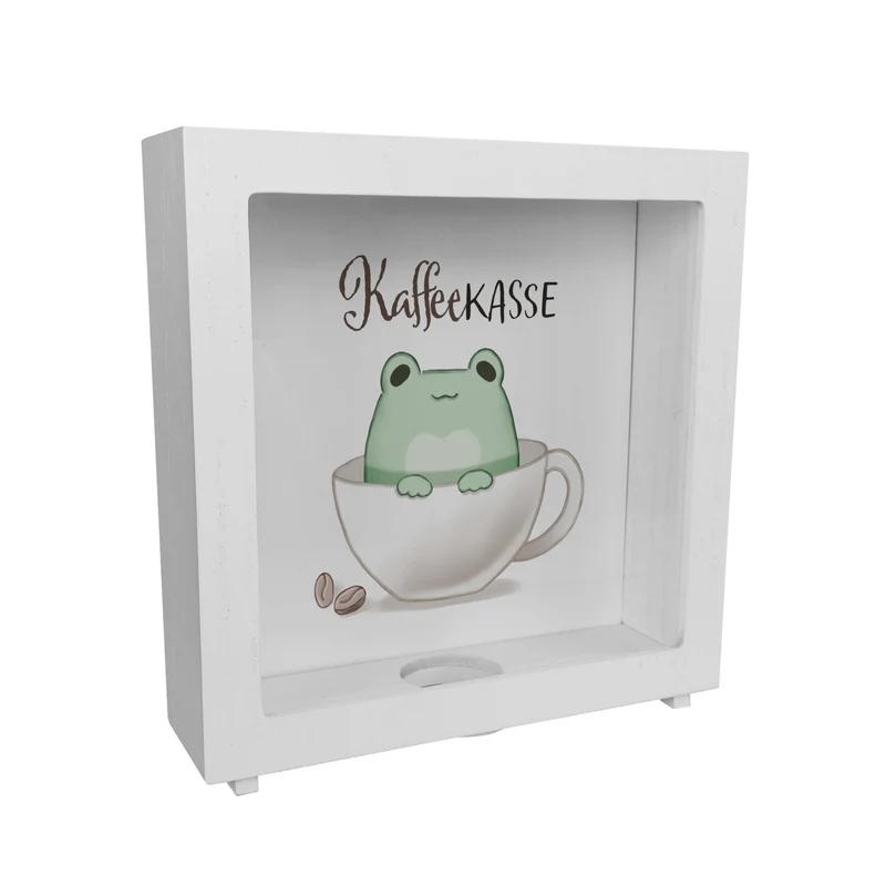 Frosch Spardose mit Spruch Kaffeekasse