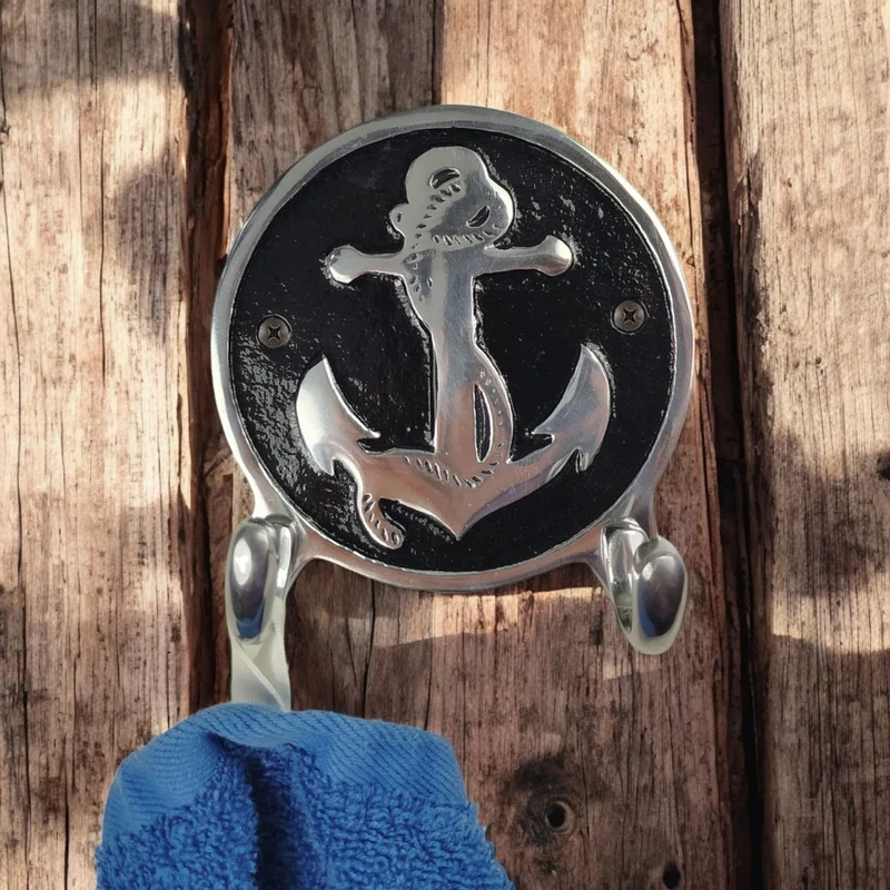 Anker Plakette Kleiderhaken aus Metall