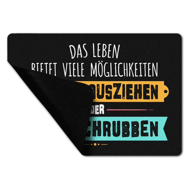 Schuhe ausziehen oder Flur schrubben Fußmatte ohne Rand