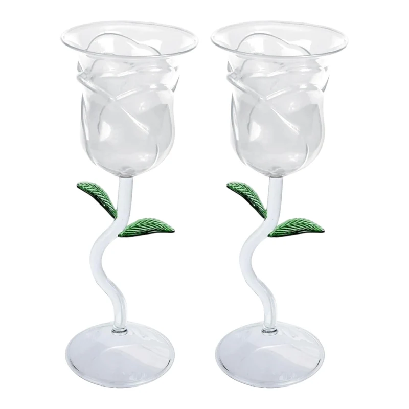 Rose Weinglas romantisches Valentinstag Geschenk für Weintrinker im 2er-Set