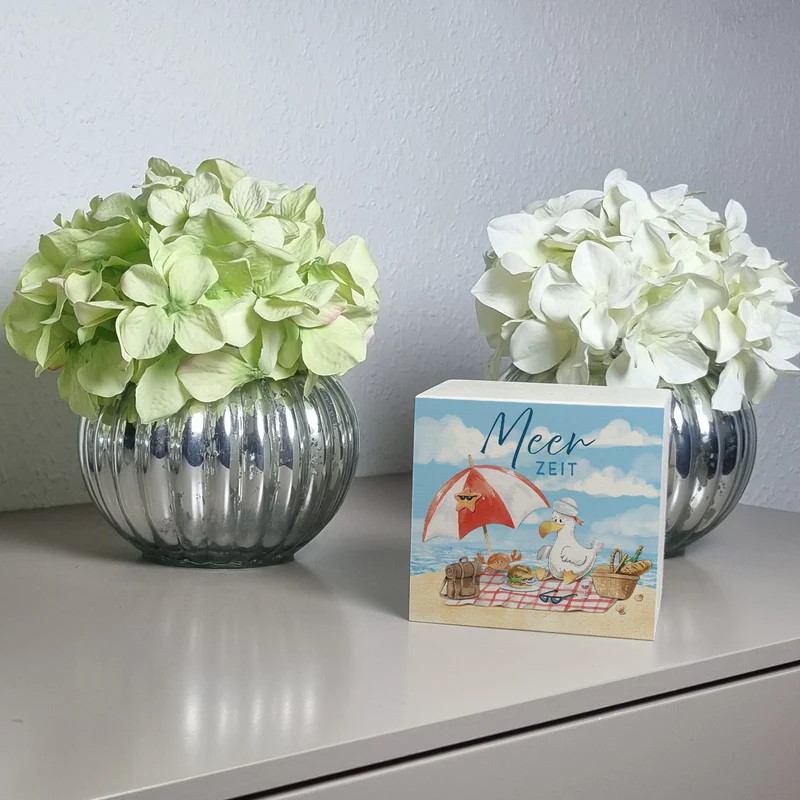 Möwe am Strand Spardose mit Spruch Meerzeit