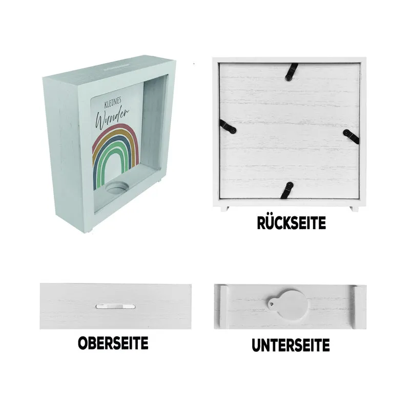 Regenbogen Spardose mit Spruch Kleines Wunder