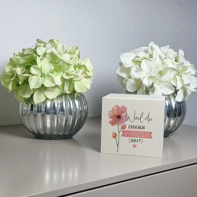 Blume Spardose mit Spruch Weil du einfach wunderbar bist