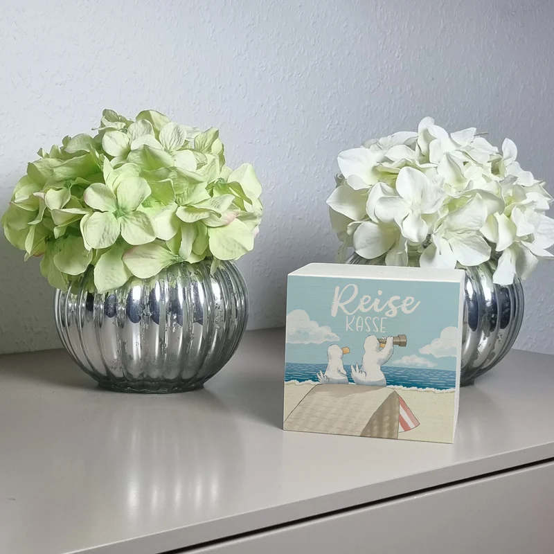 Möwen Spardose mit Spruch Reisekasse