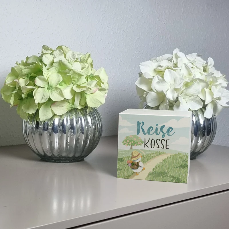 Ente auf Reisen Spardose mit Spruch Reisekasse