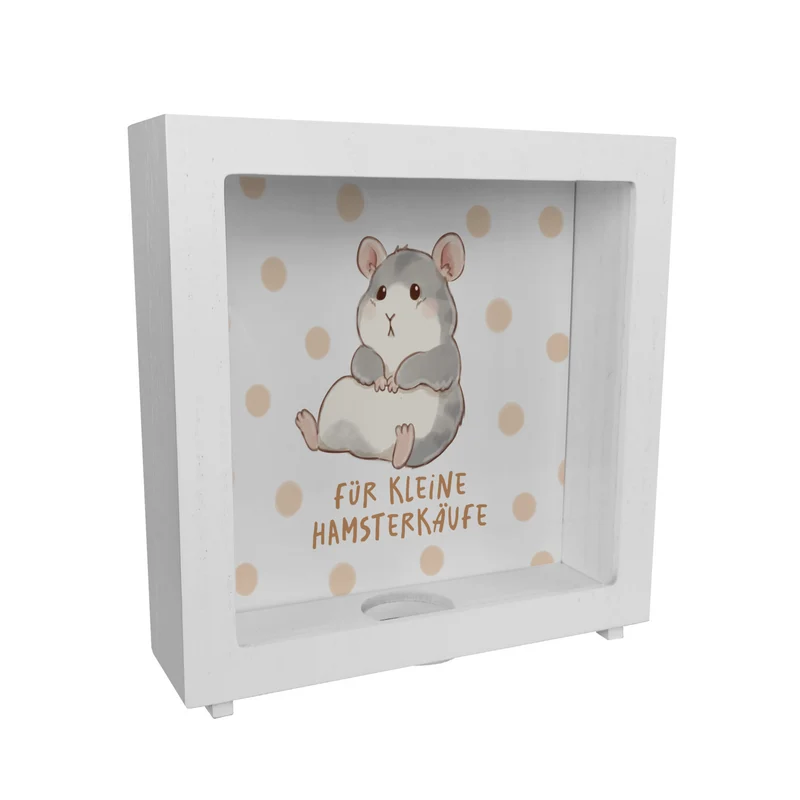 Hamster Spardose mit Spruch Für kleine Hamsterkäufe