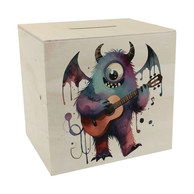 Freches Monster mit Gitarre Spardose