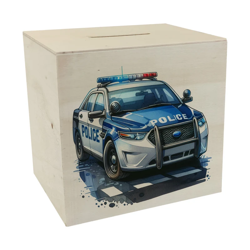 Polizeiauto mit Blaulicht Spardose