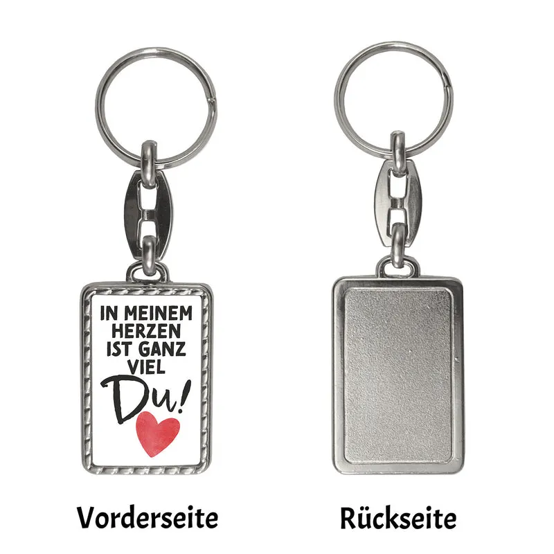 Herz Schlüsselanhänger mit Spruch In meinem Herzen ist ganz viel Du