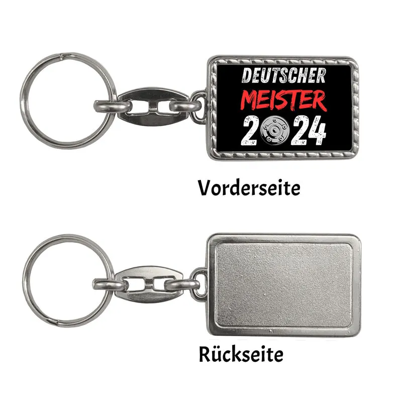 Leverkusen Meisterschale Schlüsselanhänger mit Spruch Deutscher Meister 2024